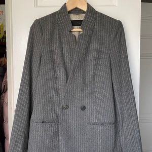 ZARA Women’s Pinstripe Gray Blazer - S